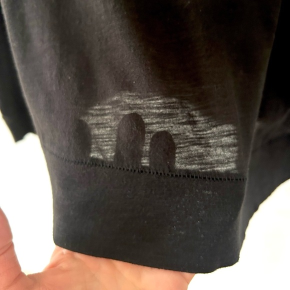 VINCE Minimalist, Black Basic Lightweight Long Sleeve Shirt | Medium - Picture 6 of 6